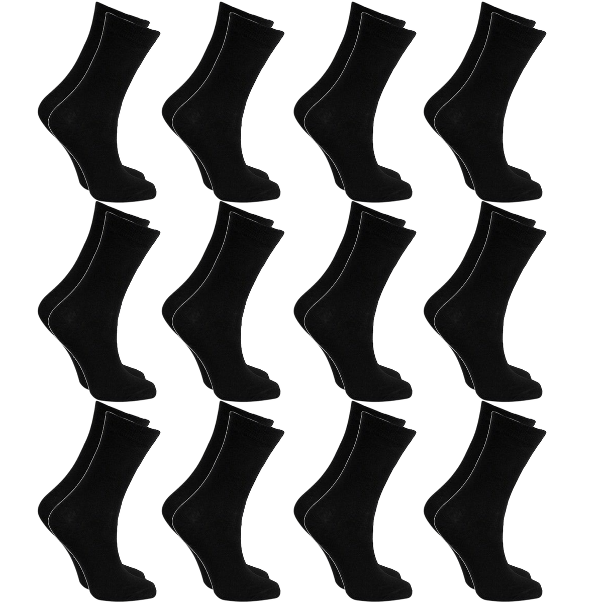 12X Pairs School Socks Plain Cotton Rich Girls Boys School Uniform Bulk