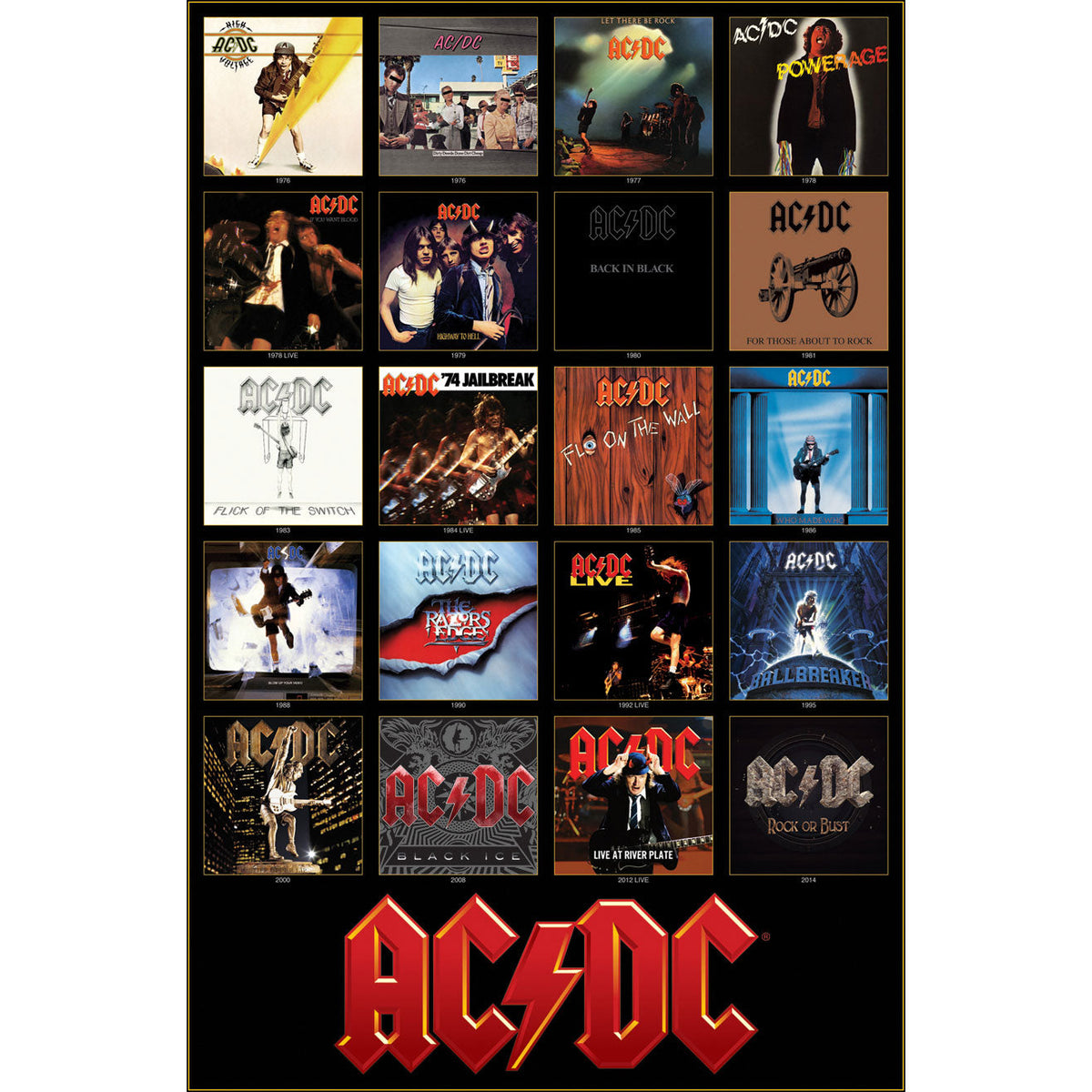 AC/DC Discography Domestic Poster