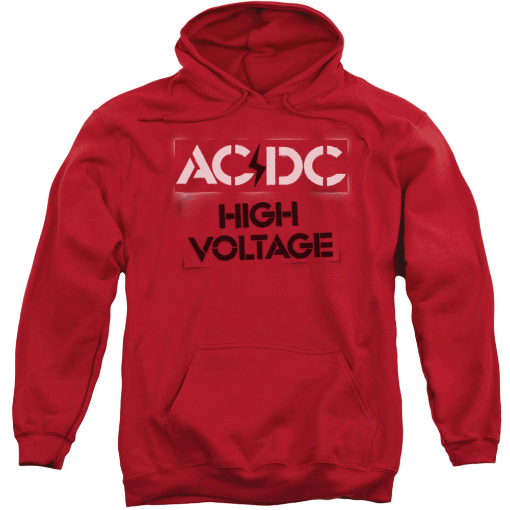 AC/DC High Voltage Stencil Adult 25% Poly Hooded Sweatshirt