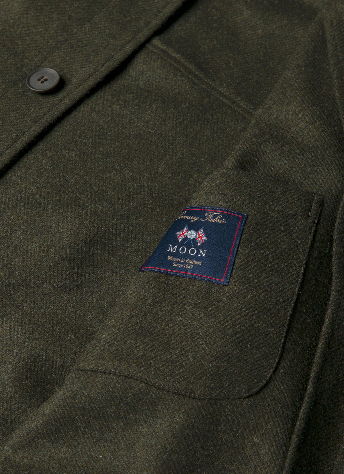Mens Wool Twin Pocket Jacket In Drill Green Mjac7194 Gnhv