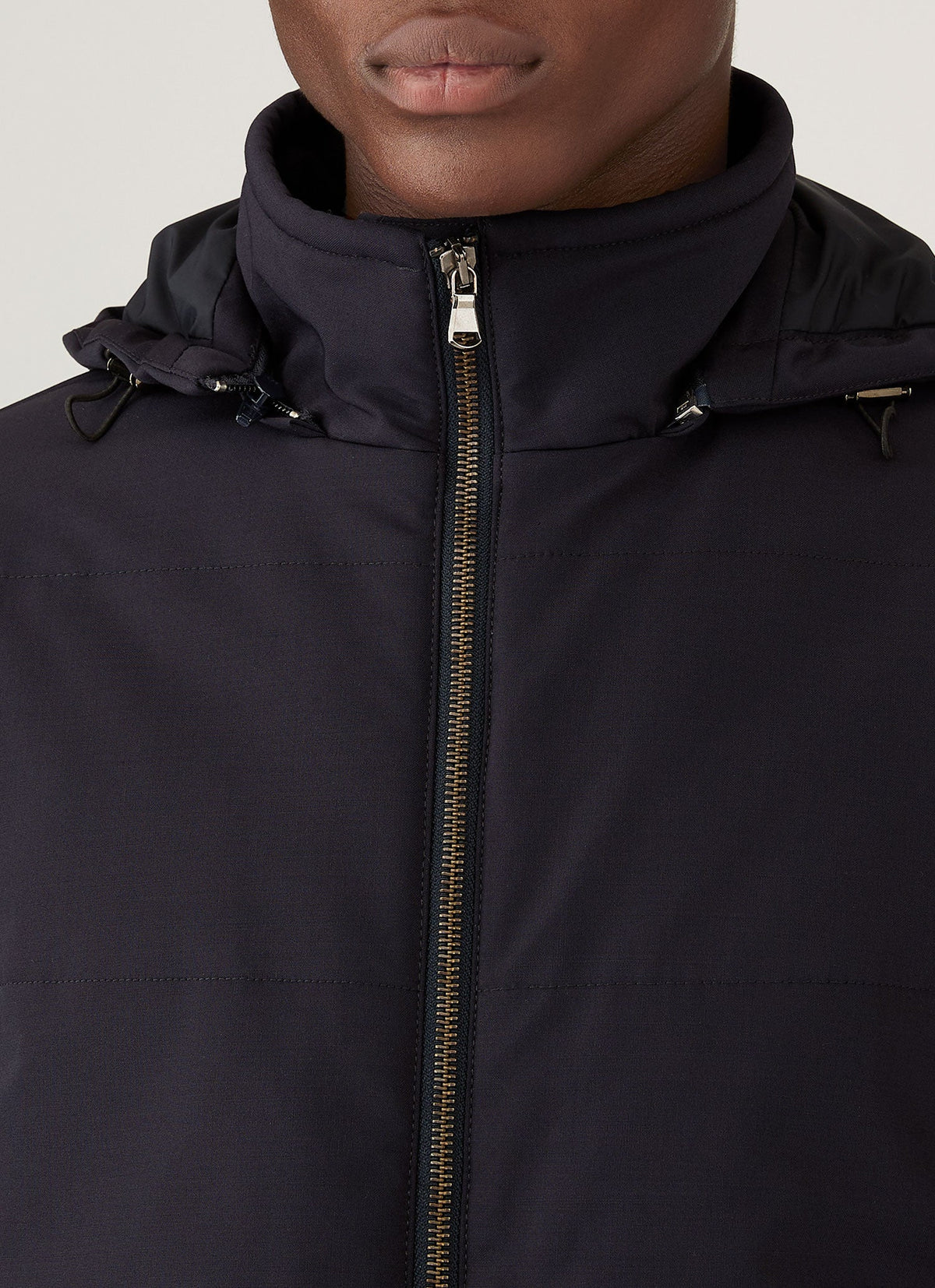 Mens Wool Puffa Jacket In Navy Mjac7204 Buaa