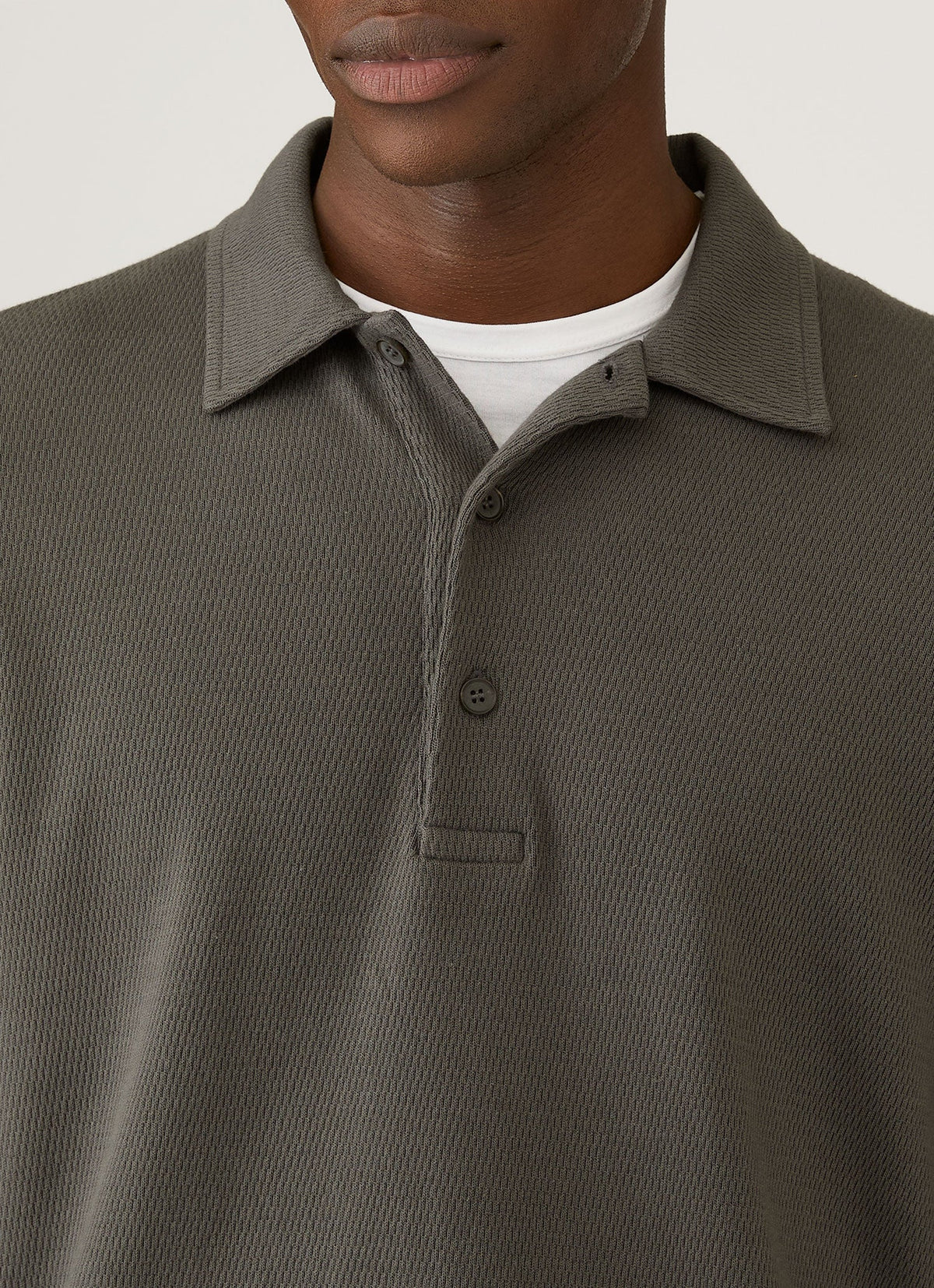Mens Long Sleeve Cellulock Polo Shirt In Charcoal Mpol1077 Gyab