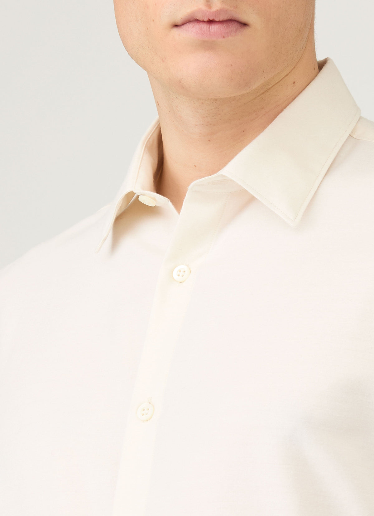 Mens Cotton Cashmere Shirt In Warm White Msht2120 Whig