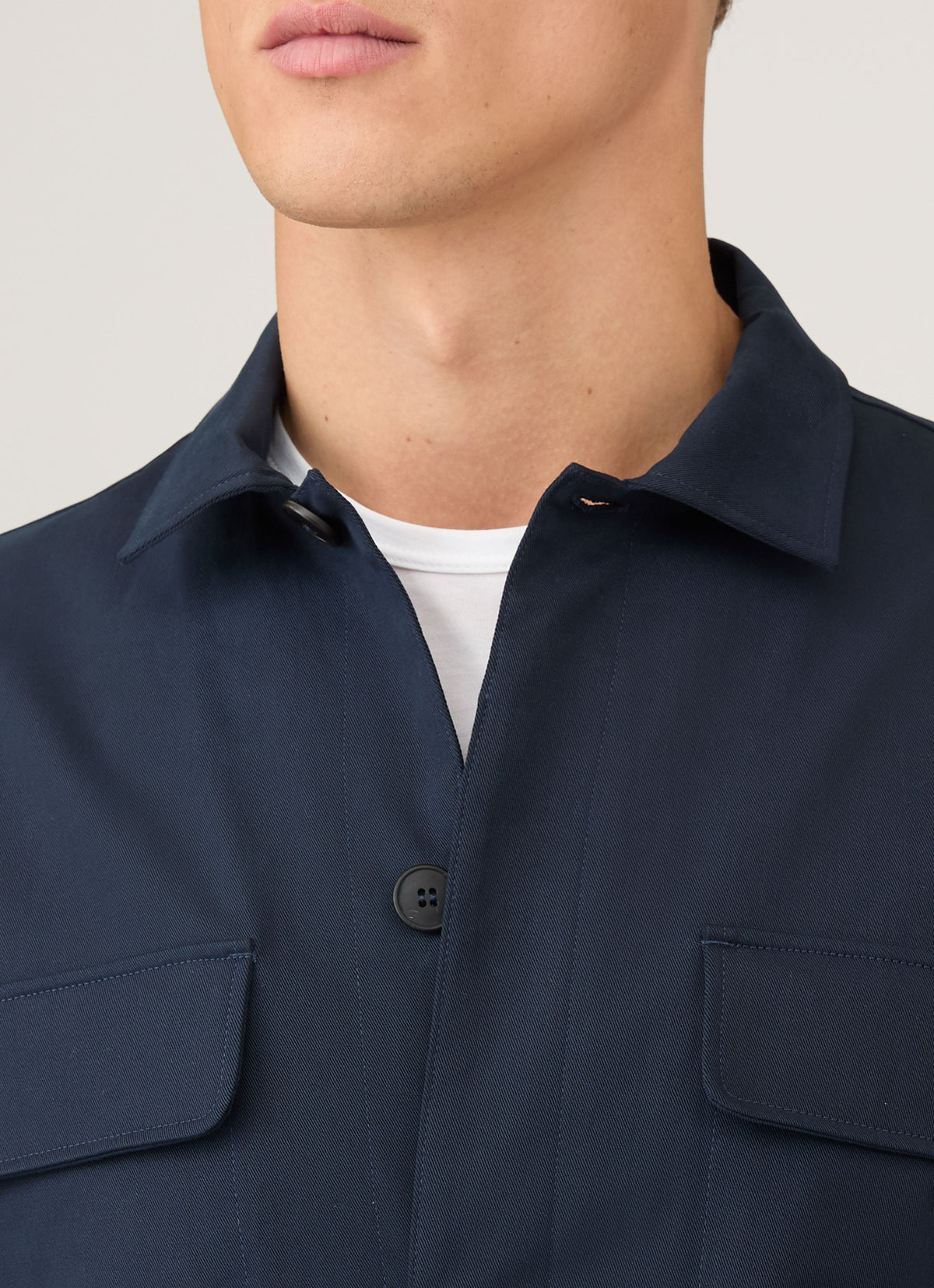 Mens Cotton Cashmere Overshirt In Navy Msht2129 Buaa