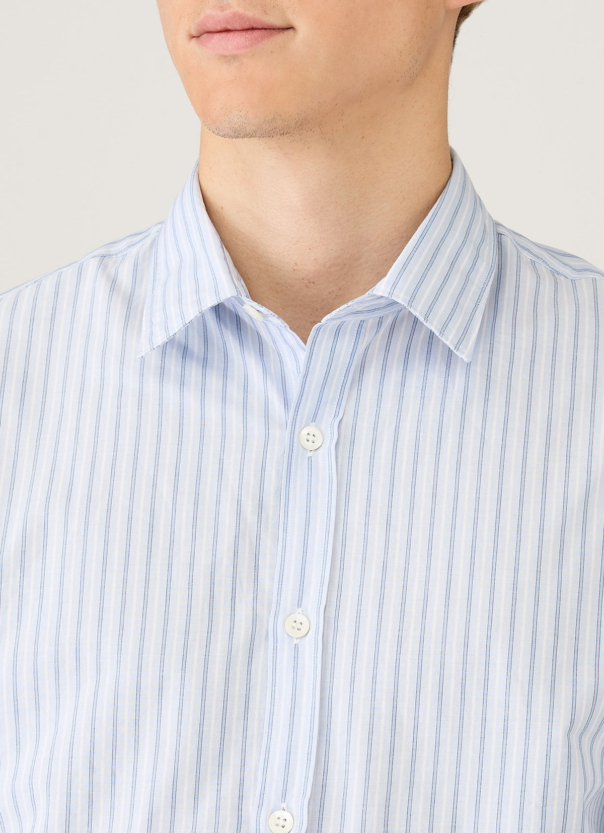 Mens Poplin Shirt In Sky Blue White Navy Msht2153 Stoi