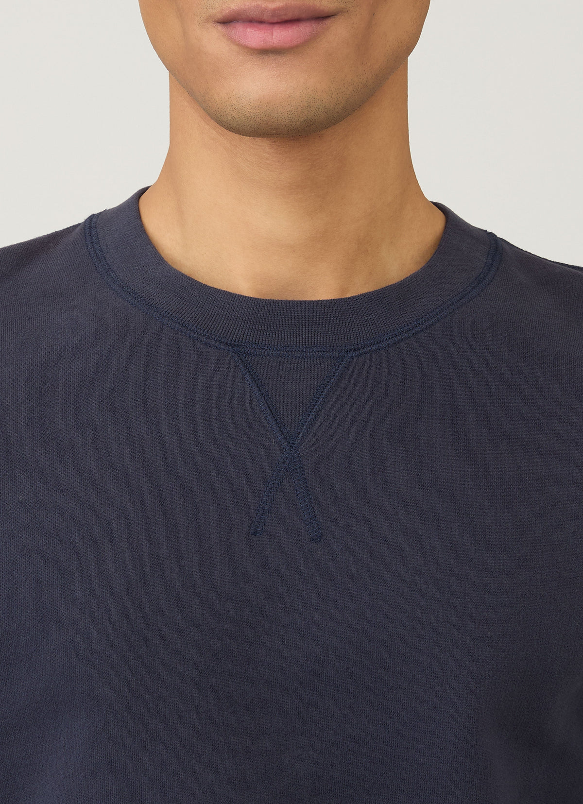 Mens Cotton Loopback Sweatshirt In Navy