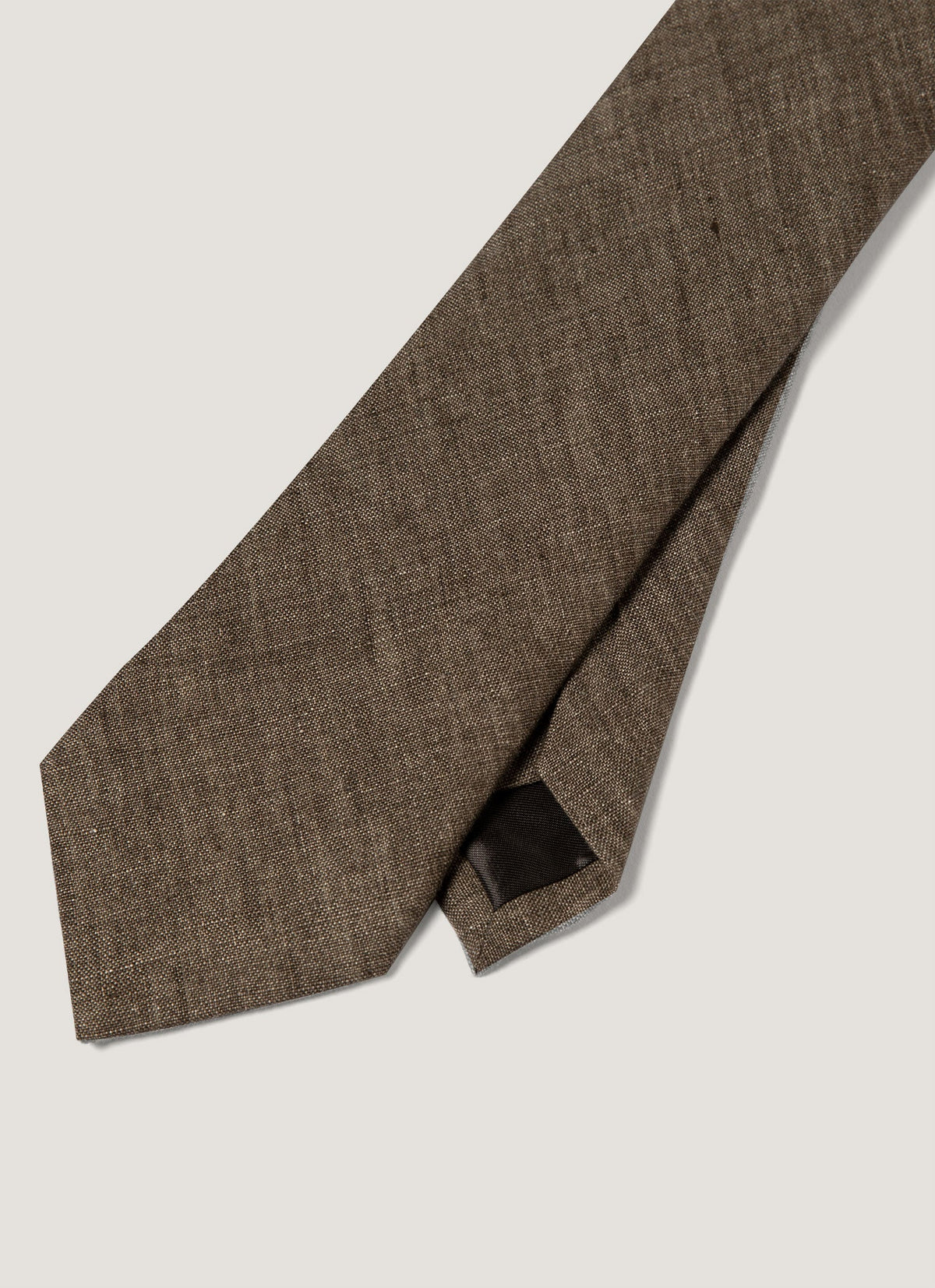 Mens Linen Tie In Dark Walnut Mtie9498 Brgw