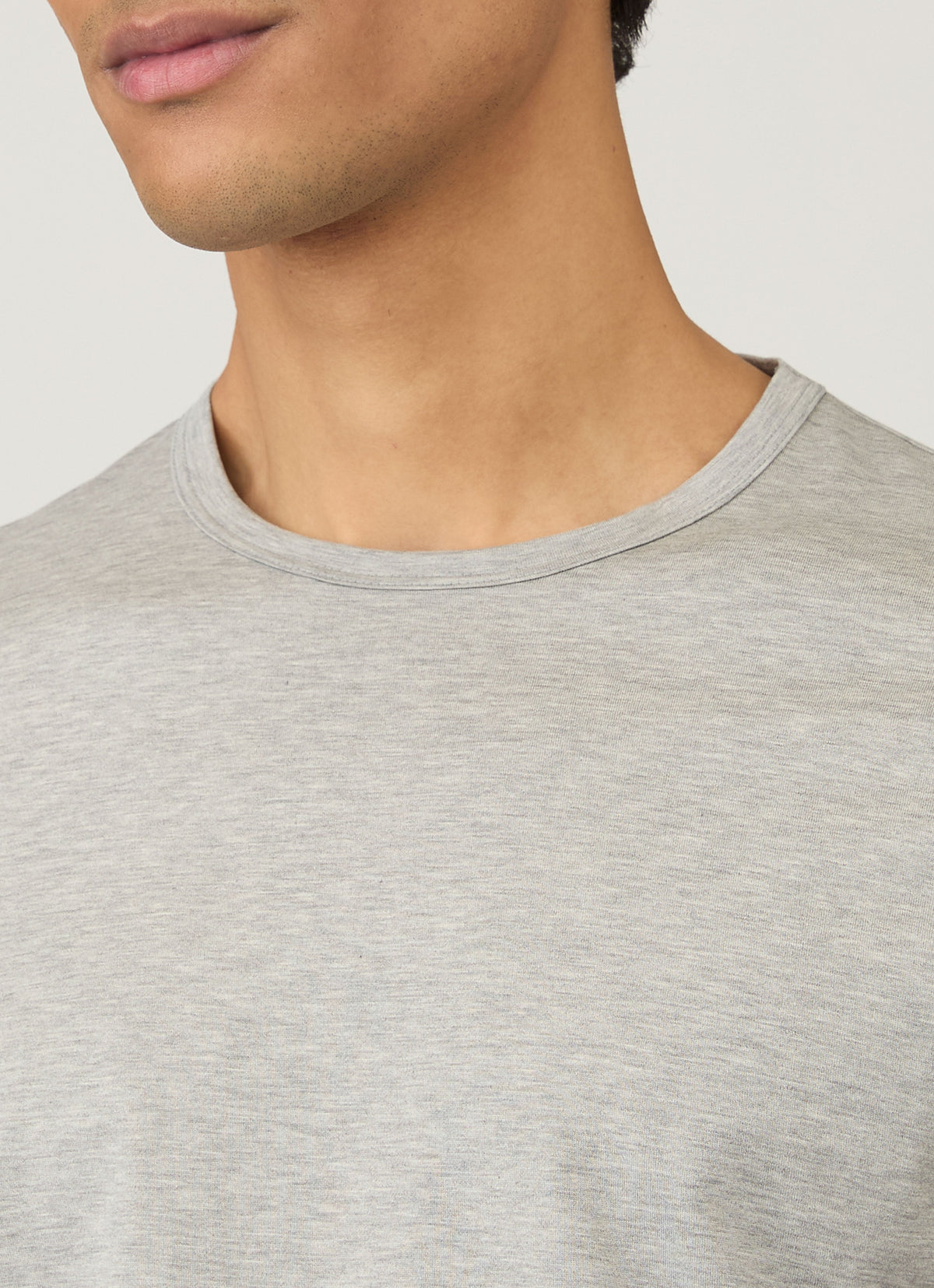 Men S Short Sleeve Crew Neck T Shirt Grey Melange