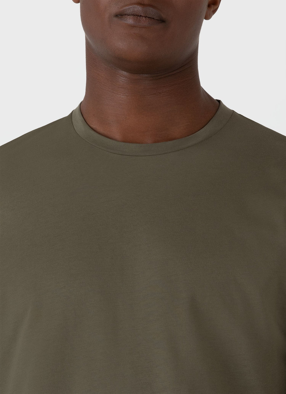 Mens Long Sleeve Riviera Midweight Tshirt In Khaki Mtsh0136S Gngy
