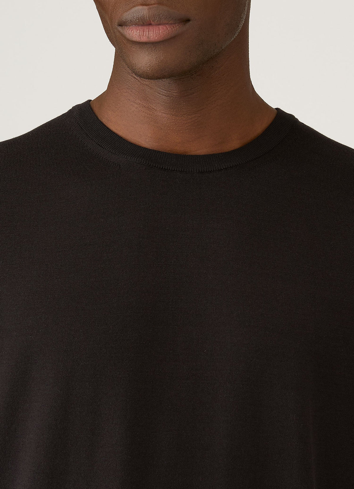 Mens Sea Island Cotton Knit Tshirt In Black Mtsh8278 Bkaa