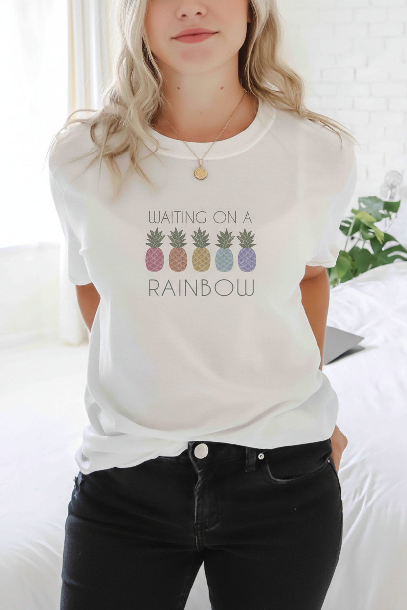 Waiting On A Rainbow Adult Graphic Tee | White