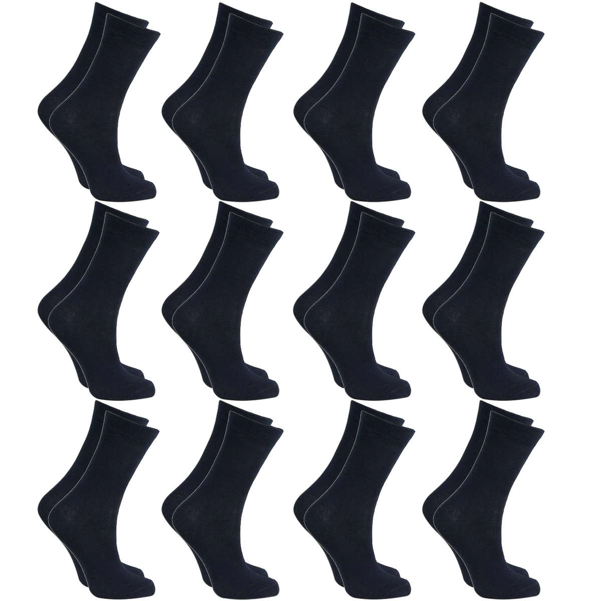 12X Pairs School Socks Plain Cotton Rich Girls Boys School Uniform Bulk