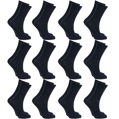 12X Pairs School Socks Plain Cotton Rich Girls Boys School Uniform Bulk
