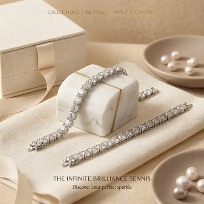 Luxury D-Color Moissanite Tennis Bracelet – 4mm Stones, 14K Gold Plated & Secure Double Clasp✨