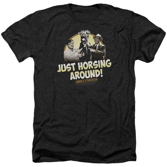 Abbott & Costello Horsing Around Adult Heather 40% Poly T-shirt