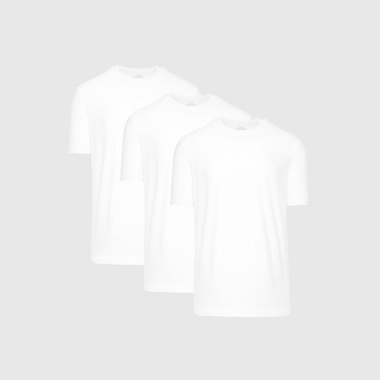 All White Active Crew Neck 3-Pack
