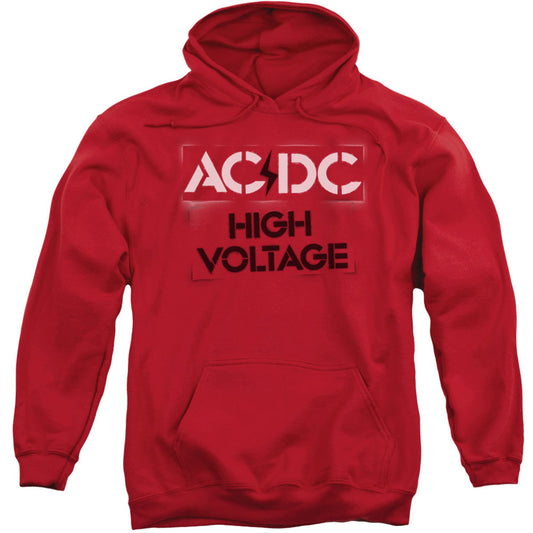AC/DC High Voltage Stencil Adult 25% Poly Hooded Sweatshirt