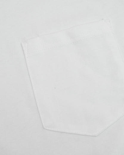 White Heavyweight Long Sleeve Pocket Crew