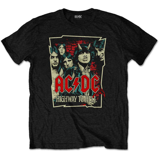 AC/DC Highway To Hell Sketch Slim Fit T-shirt