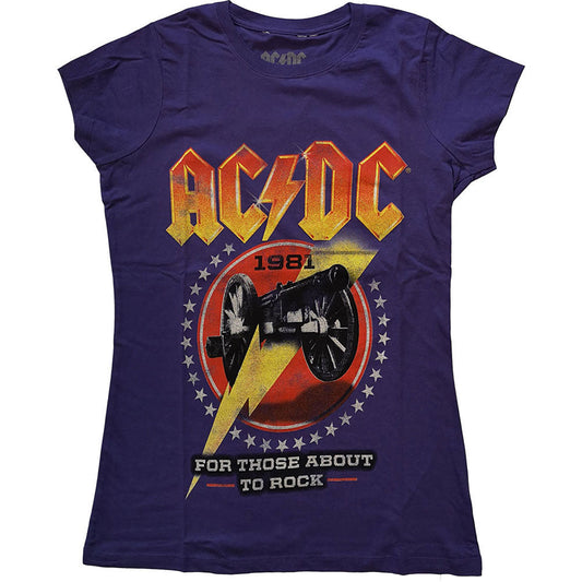AC/DC For Those About To Rock '81 Ladies T-Shirt Junior Top