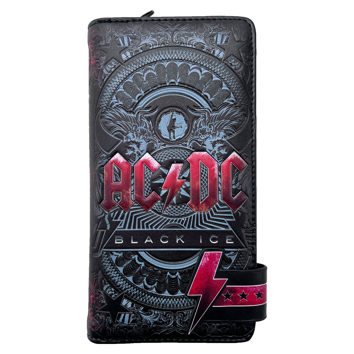 AC/DC Black Ice Embossed Purse 18.5cm Girls Wallet