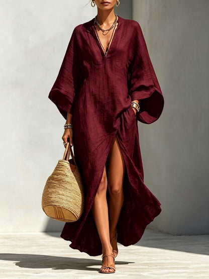 Women's Batwing Sleeve Loose Maxi Resort Dress