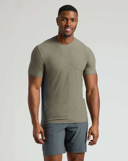 Heather Military Green Tall Active Crew Neck 2.0