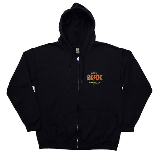 AC/DC High Voltage Rnr Zippered Hooded Sweatshirt