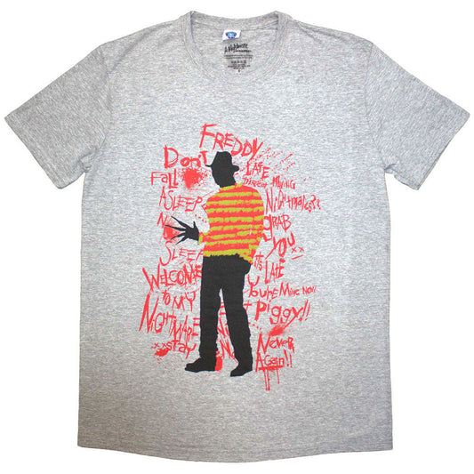 A Nightmare On Elm Street Freddy Scribble Font T-shirt