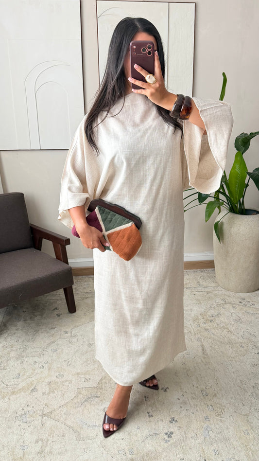 Robe Effet Lin I Beige 1