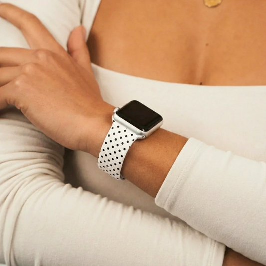 White Polka Dot Apple Watch Strap