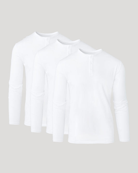 All White Classic Henley 3-Pack