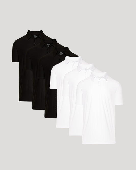 Black & White Active Polo 6-Pack