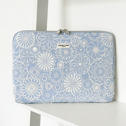 Baby Blue Flower Laptop Sleeve