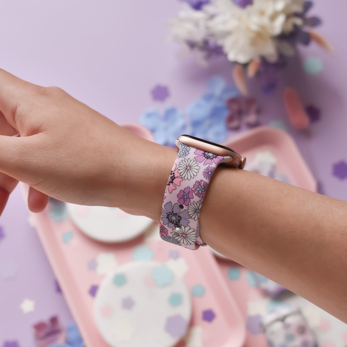 Pastel Flowers Apple Watch Strap