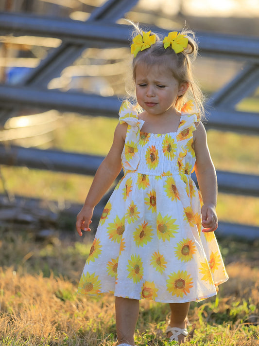 Sunflower Girls Smocked Ruffle Dress