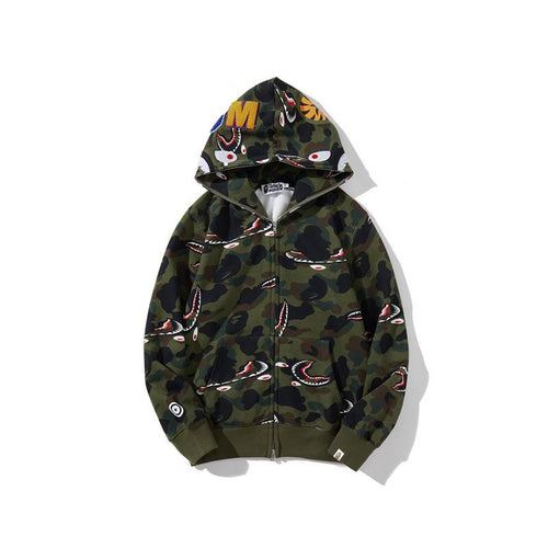 Bathing Ape Jacket Autumn and Winter Camouflage Men's and Women's Casual Camouflage Thin Sweater Baggy Coat