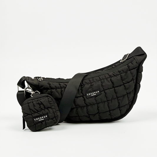 Crossbody Crescent Dog Walking Bag Bundle - Onyx