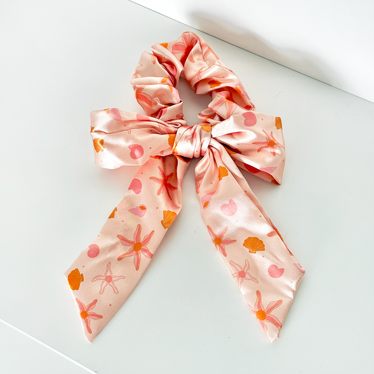 Satin Bow Scrunchie - Peachy Beach