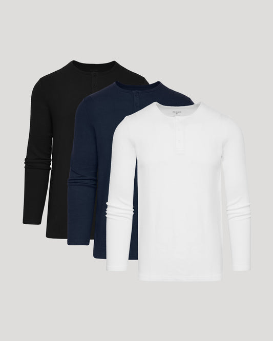 The Standard Waffle Long Sleeve Henley 3-Pack