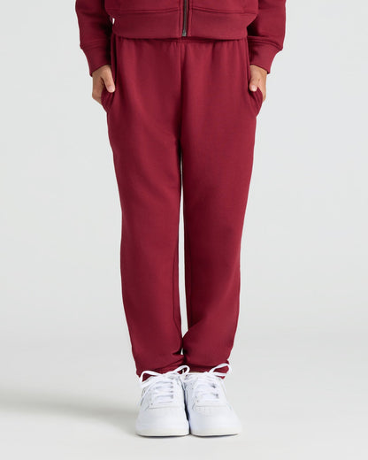 Girls Black & Dark Maroon Relaxed Joggers 2-Pack