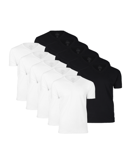 Black & White V-Neck 10-Pack