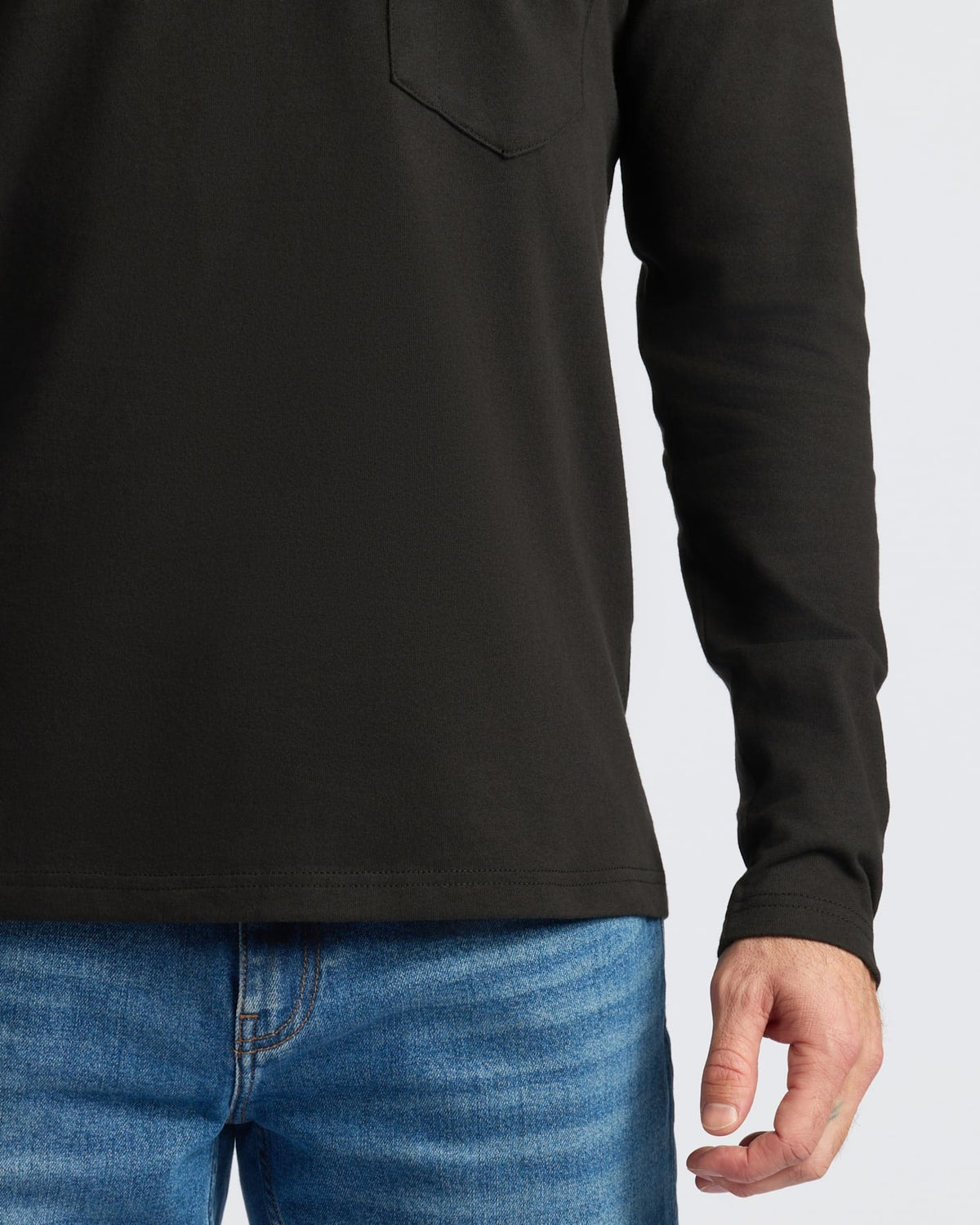 Black & White Heavyweight Long Sleeve Pocket Crew 4-Pack