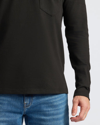 Black & White Heavyweight Long Sleeve Pocket Crew 4-Pack