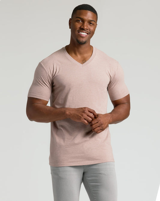 Light Heather Slate Mauve Tall Classic V-Neck