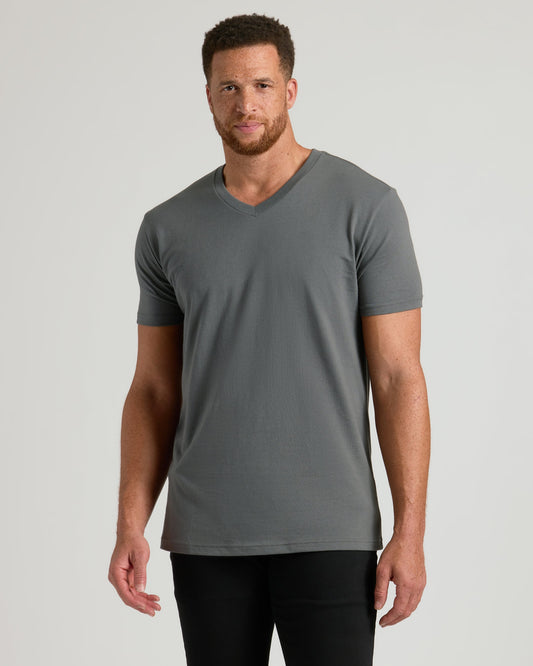 Carbon Tall Short Sleeve Classic V-Neck