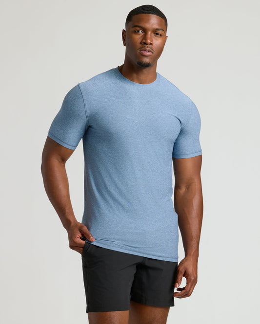 Heather Azul Tall Active Crew Neck 2.0