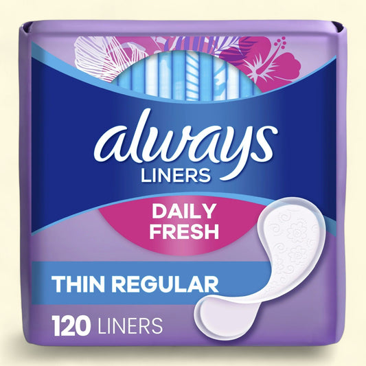Always Thin Daily Liners, Regular, 120 Count