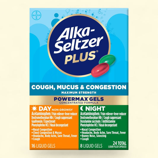 Alka-Seltzer Plus Cough, Mucus & Congestion Medicine, Powermax Liquid Gels, 24 Count