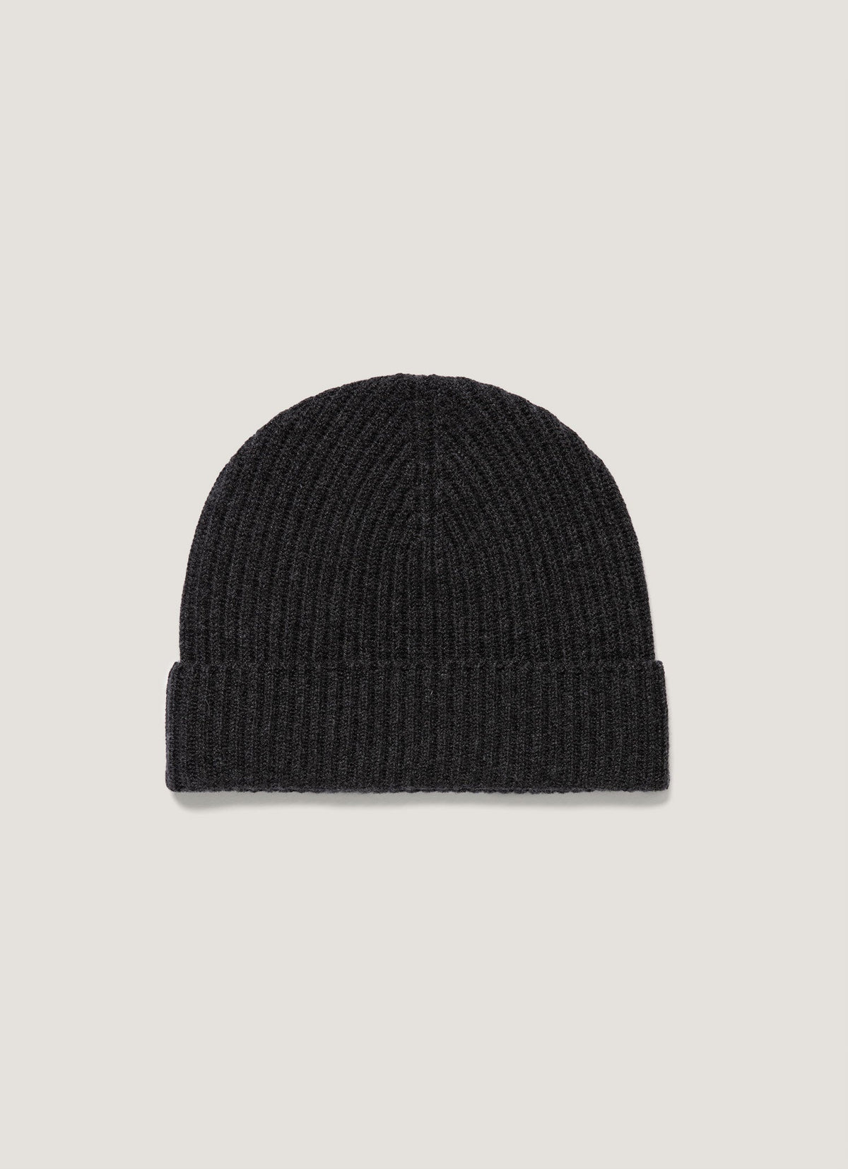 Cashmere Ribbed Hat In Charcoal Melange Ahat9055 Gyad